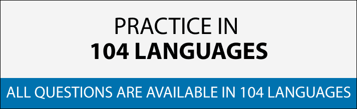 Practice in 104 languages — all questions are available in 104 languages