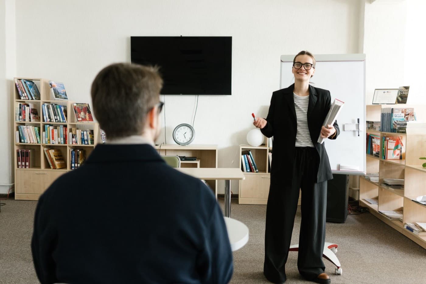 Whiteboard sales funnel annotated with Sales Cloud Consultant exam topic areas and their weightings