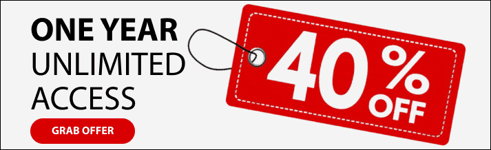 One year unlimited access — 40% off