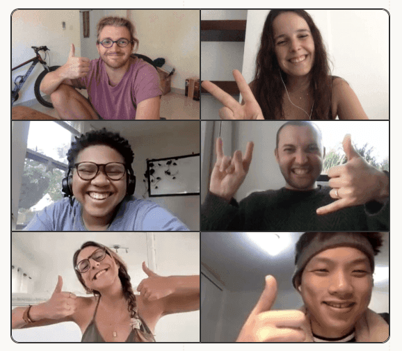 Exampractice learners on a video call